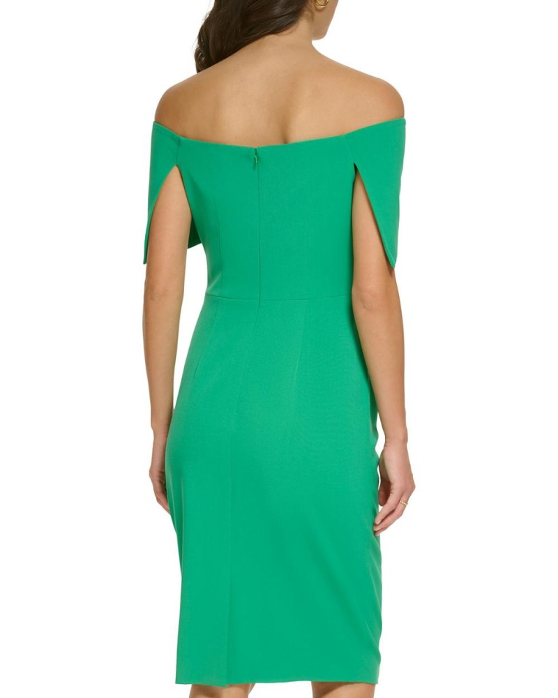 Vince Camuto Off-The-Shoulder Sheath Mini Šaty Damske Tmavo Zelene | FOGZ-75268