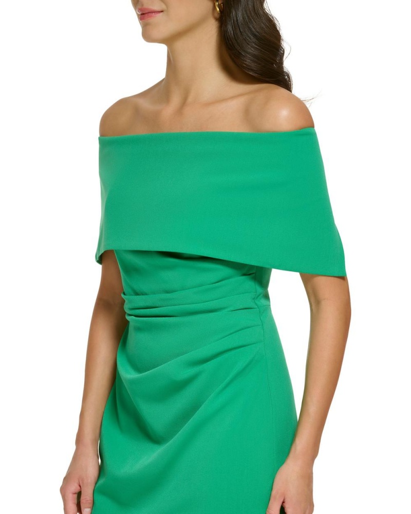 Vince Camuto Off-The-Shoulder Sheath Mini Šaty Damske Tmavo Zelene | FOGZ-75268