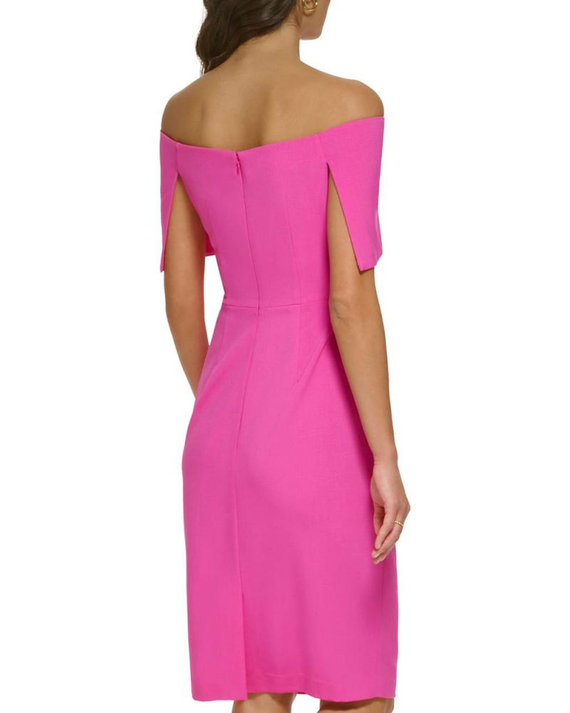 Vince Camuto Off-The-Shoulder Sheath Mini Šaty Damske Fuchsie Ruzove | MKOH-81397