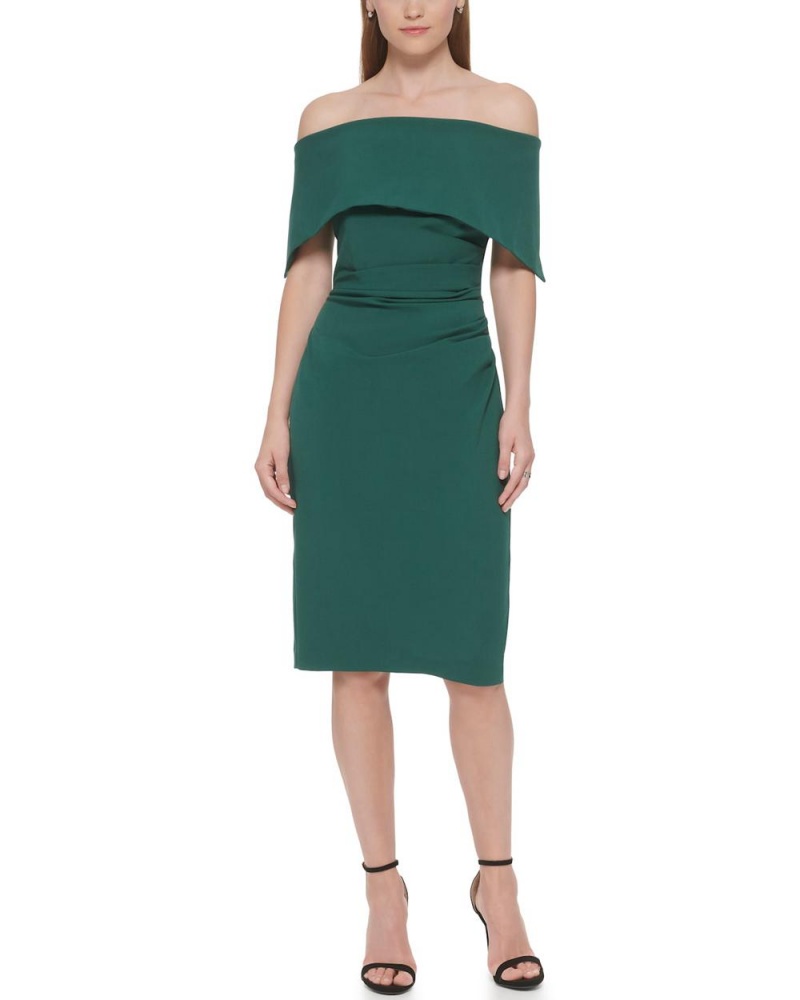Vince Camuto Off-The-Shoulder Sheath Mini Šaty Damske Zelene | HIDP-94621