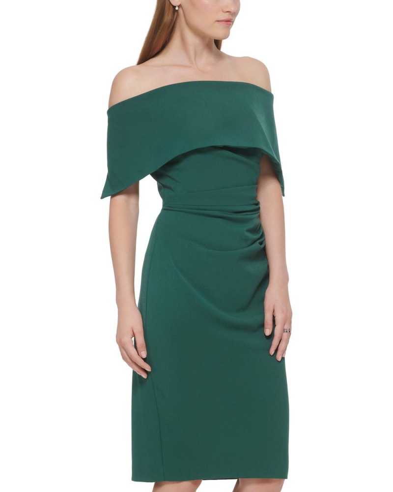 Vince Camuto Off-The-Shoulder Sheath Mini Šaty Damske Zelene | HIDP-94621