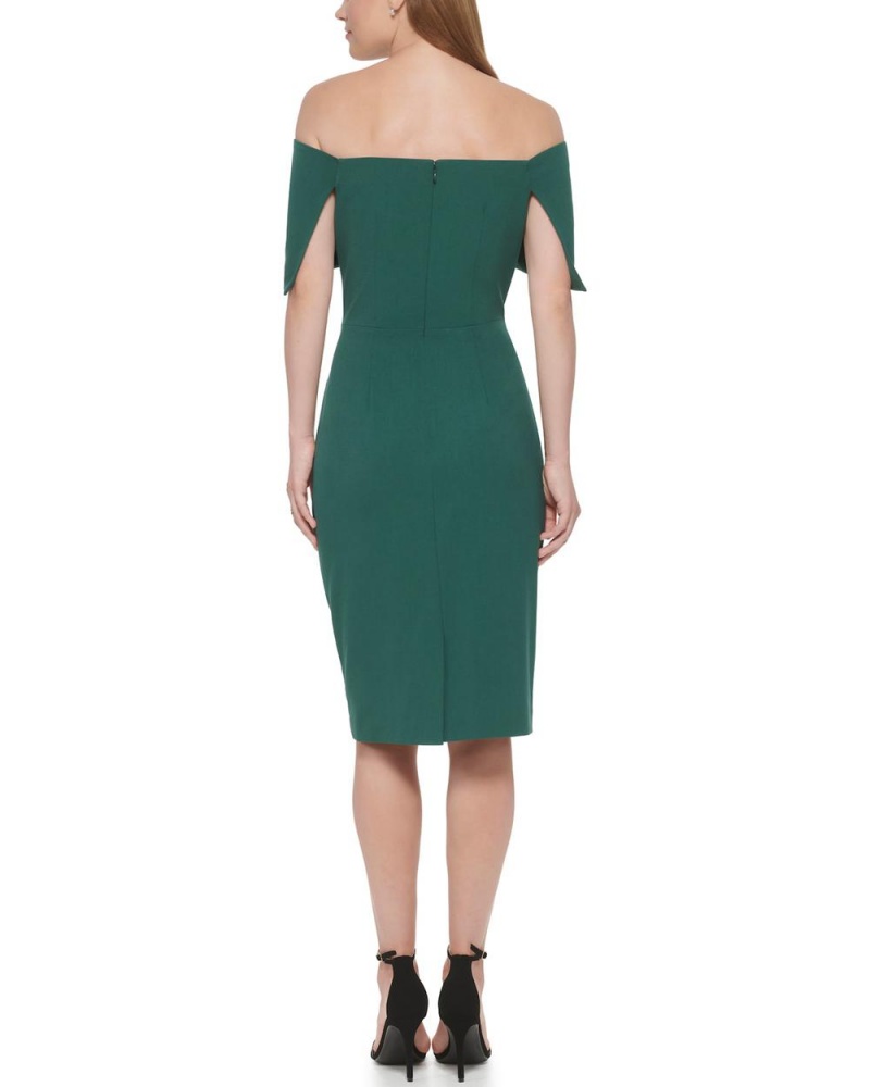 Vince Camuto Off-The-Shoulder Sheath Mini Šaty Damske Zelene | HIDP-94621
