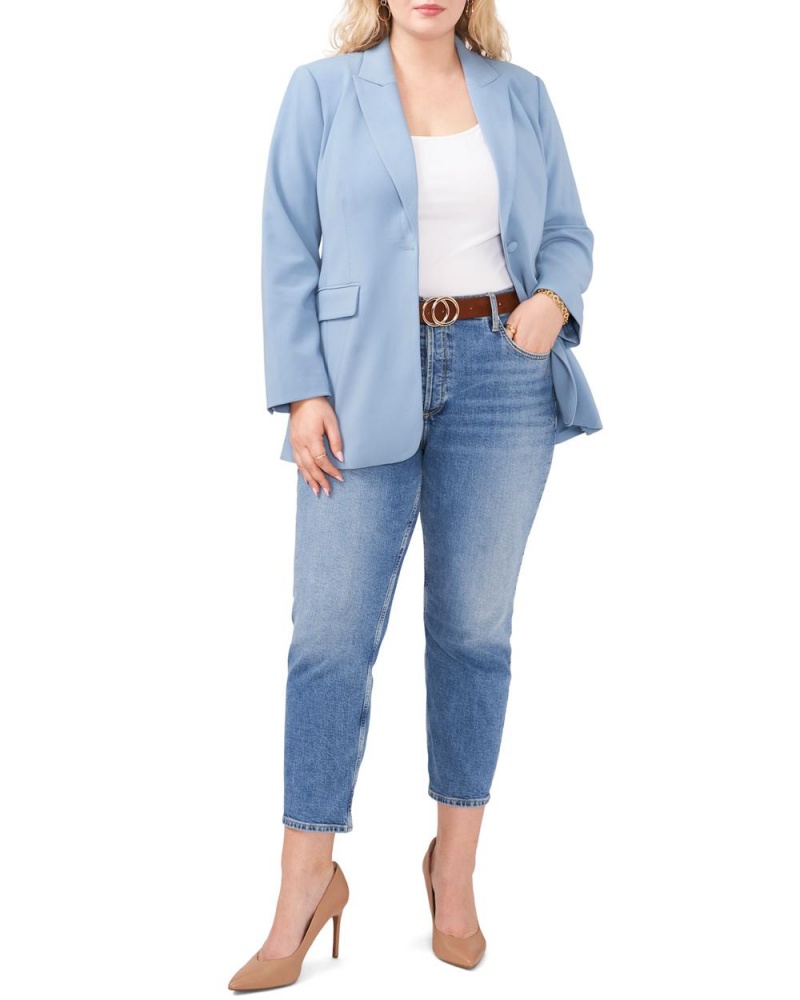 Vince Camuto One-Button Peak-Lapel (Plus Size) Blejzer Damske Modre | IXPK-86912