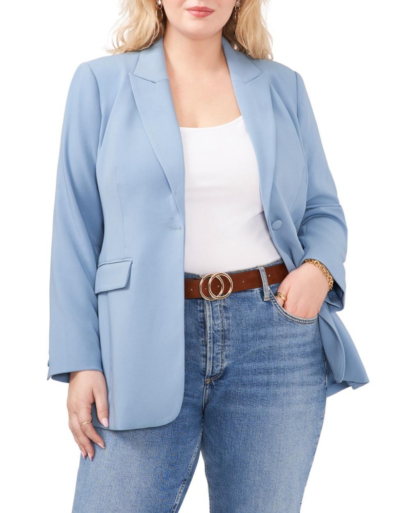 Vince Camuto One-Button Peak-Lapel (Plus Size) Blejzer Damske Modre | IXPK-86912