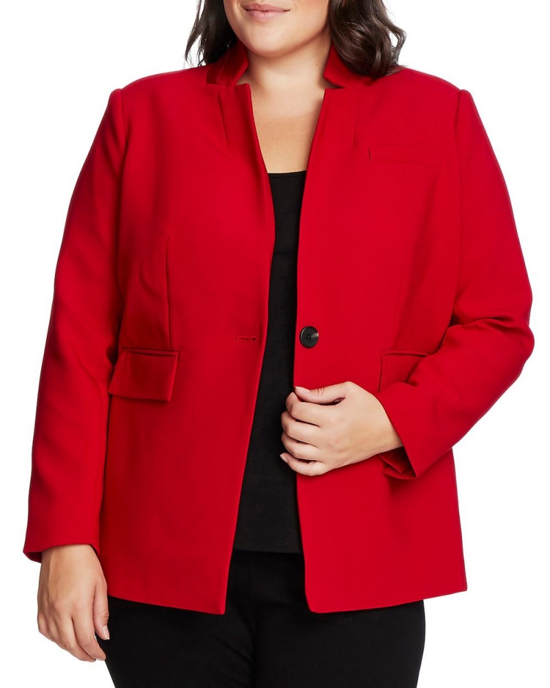 Vince Camuto One-Button Stand-Collar (Plus Size) Blejzer Damske Červené | HAIW-07396