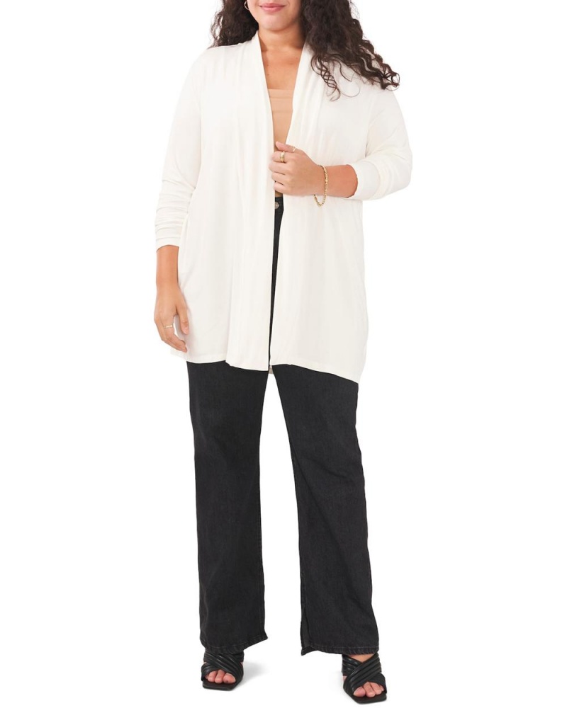 Vince Camuto Open-Front Cardigan (Plus Size) Kardigan Damske Biele | ZYOK-58047