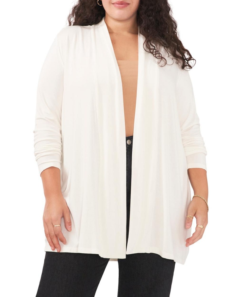 Vince Camuto Open-Front Cardigan (Plus Size) Kardigan Damske Biele | ZYOK-58047