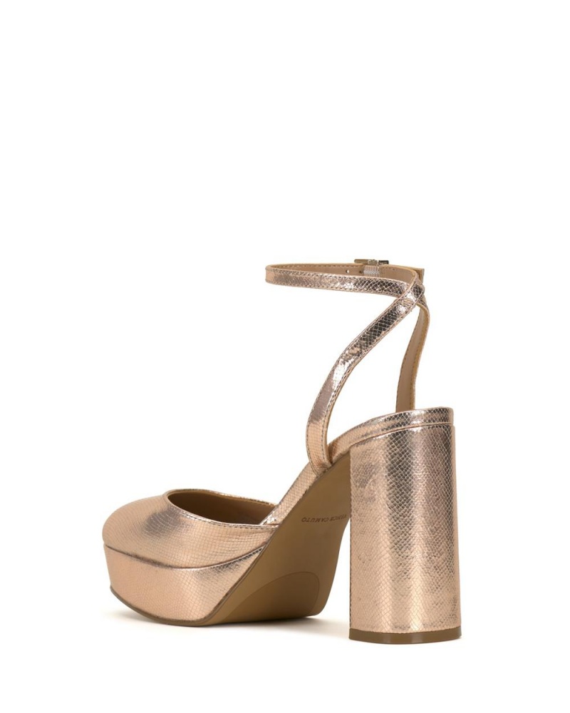 Vince Camuto Patrissya Topanky Na Platforme Damske Hnedožltý | ASHK-92573