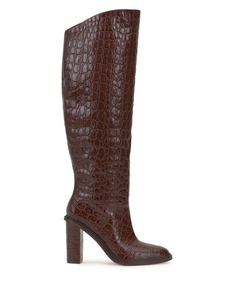 Vince Camuto Pendarie Siroke Topanky-Calf Čižmy Nad Kolená Damske Hnede Čokoláda | LRYA-27649