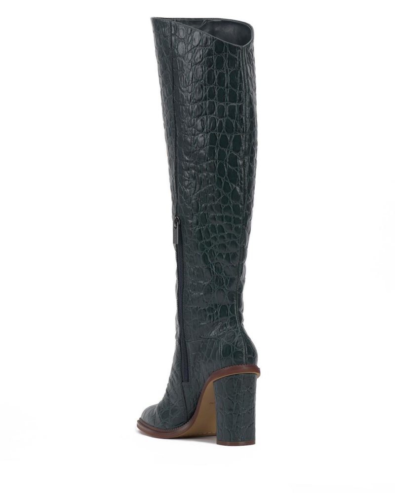 Vince Camuto Pendarie Siroke Topanky-Calf Čižmy Nad Kolená Damske Evergreen Croc Print | EIGK-38491