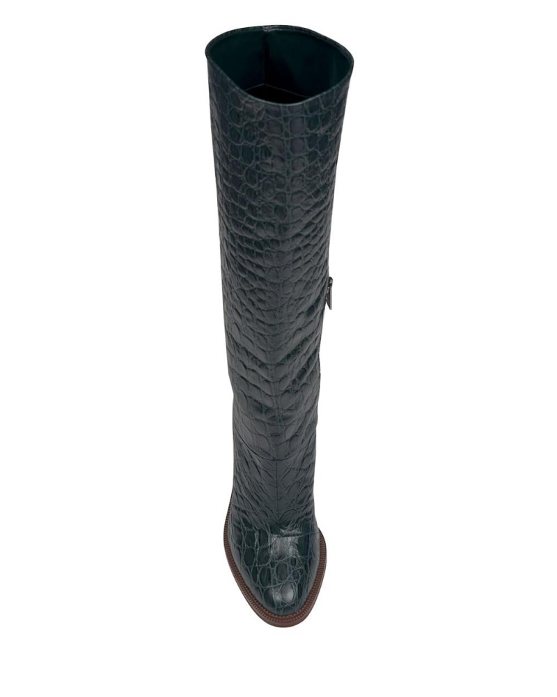 Vince Camuto Pendarie Siroke Topanky-Calf Čižmy Nad Kolená Damske Evergreen Croc Print | EIGK-38491