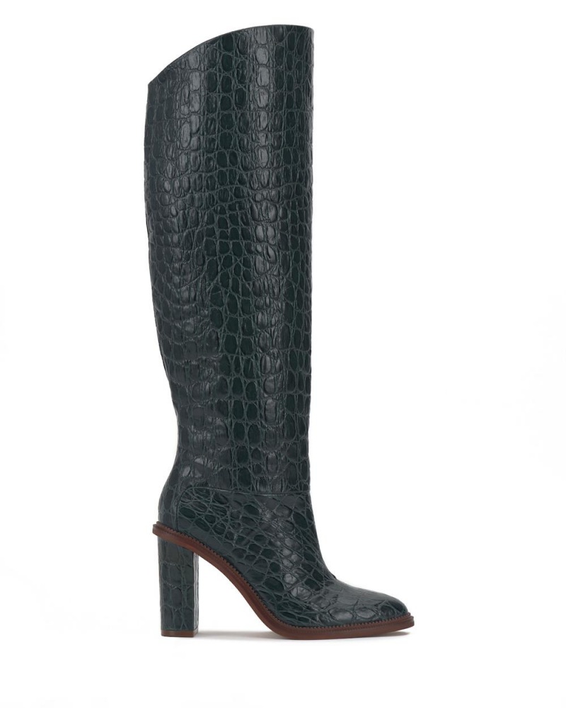 Vince Camuto Pendarie Siroke Topanky-Calf Čižmy Nad Kolená Damske Evergreen Croc Print | EIGK-38491