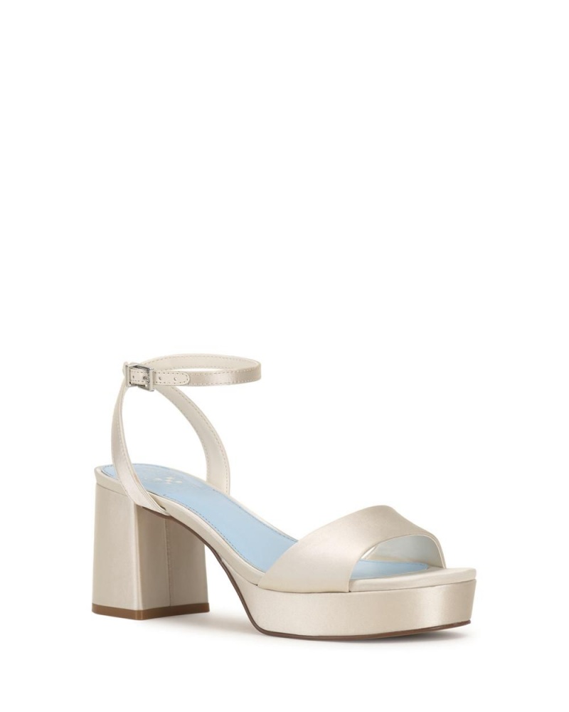 Vince Camuto Pendreya Platforme Sandale Damske Biele | RFWG-62143