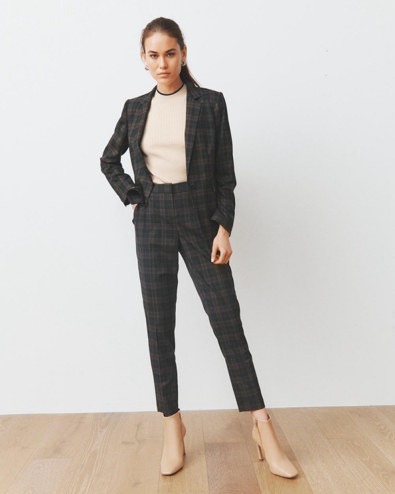 Vince Camuto Plaid Blejzer Damske Čierne | TCLR-45860