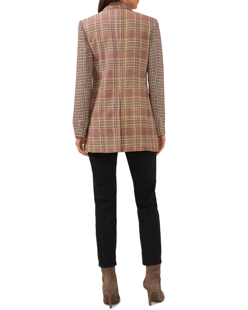 Vince Camuto Plaid Double-Breasted Blejzer Damske Hnede | HUMA-42175