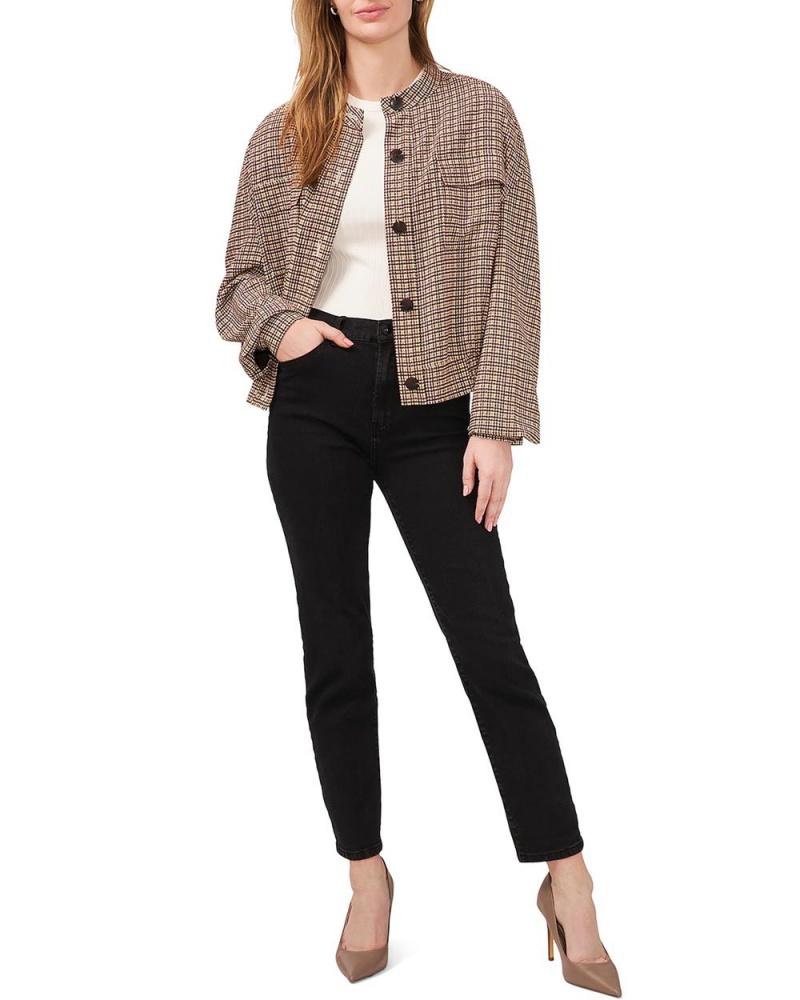 Vince Camuto Plaid Oversize Bundy Damske Hnede | SRXN-93415