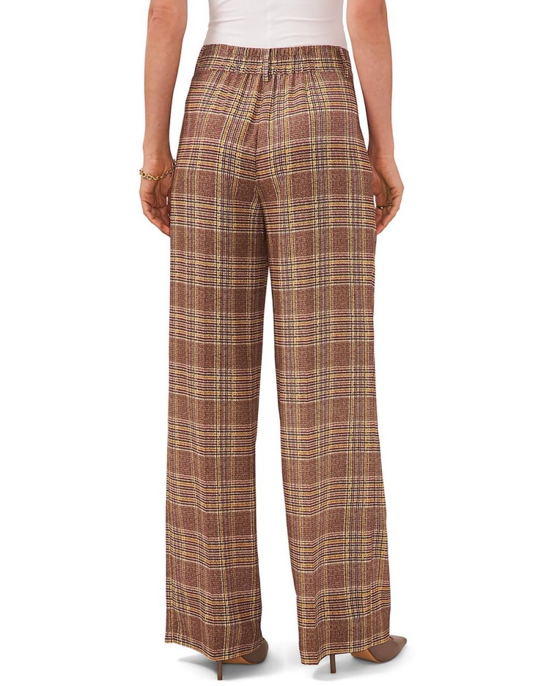 Vince Camuto Plaid Plisované Siroke Topanky-Leg Nohavice Damske Hnede | HBWL-48179
