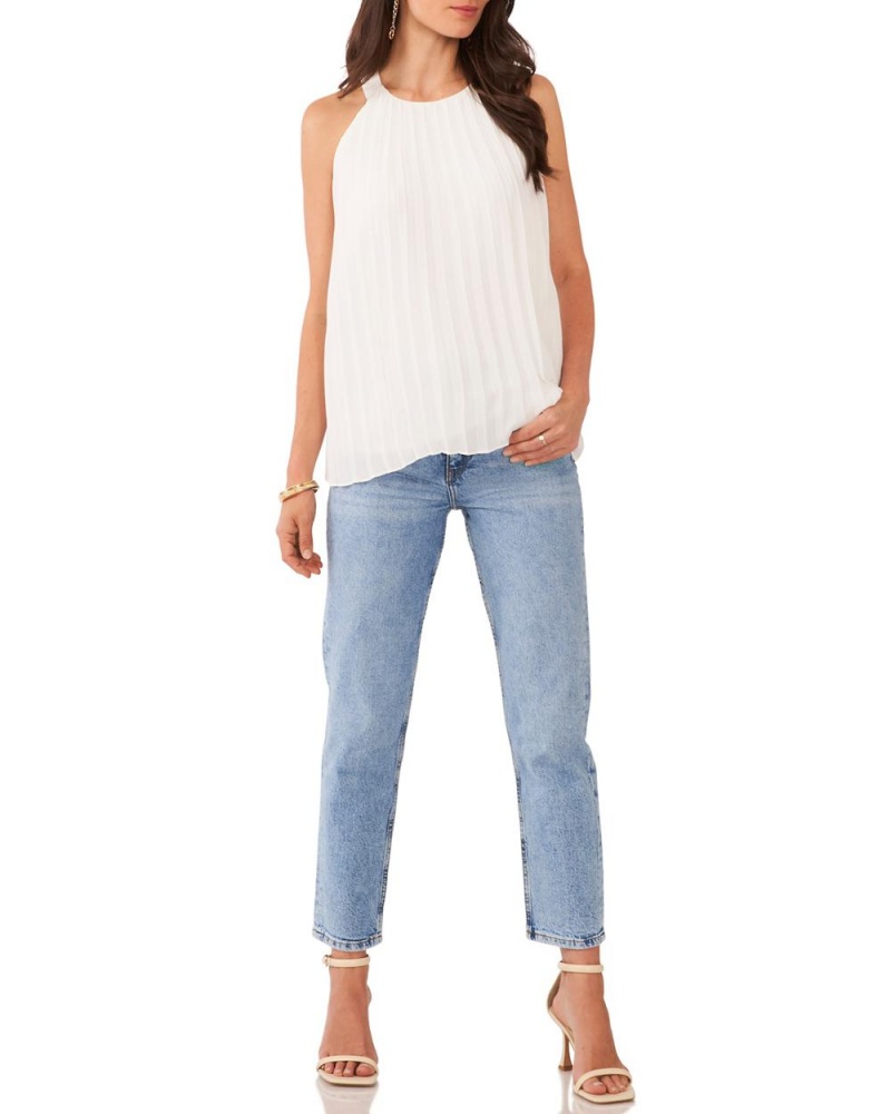 Vince Camuto Plisované Tielko Damske Biele | DGHE-53608