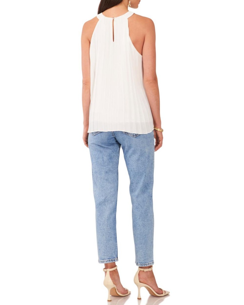 Vince Camuto Plisované Tielko Damske Biele | DGHE-53608