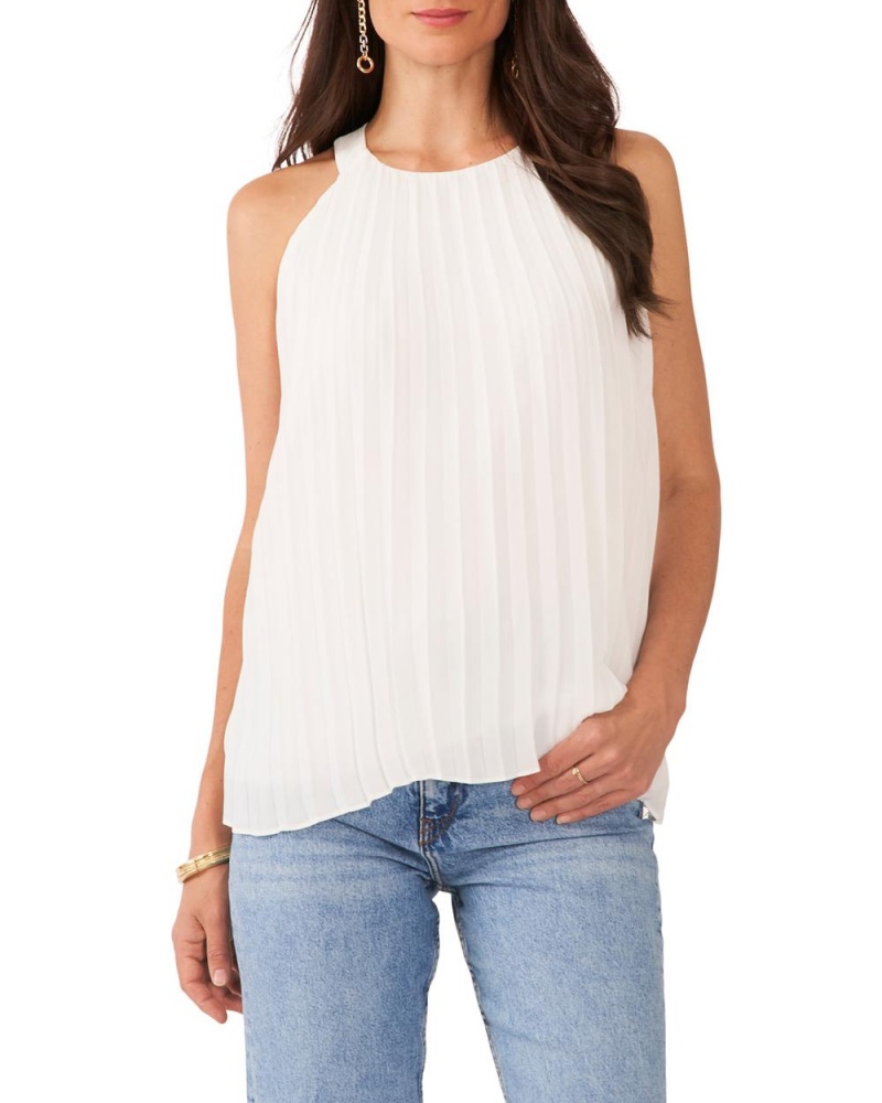 Vince Camuto Plisované Tielko Damske Biele | DGHE-53608