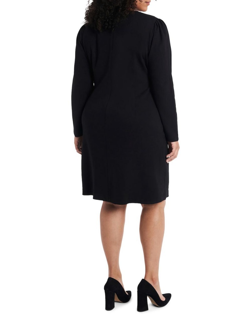 Vince Camuto Ponte Ruched-Shoulder (Plus Size) Maxi Šaty Damske Čierne | XEVC-85079