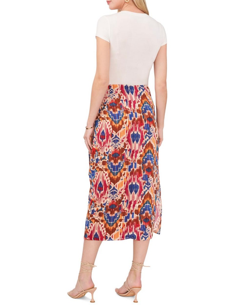 Vince Camuto Printed Tie-Front Midi Sukne Damske Červené | QTAE-45208