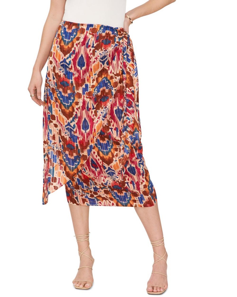 Vince Camuto Printed Tie-Front Midi Sukne Damske Červené | QTAE-45208