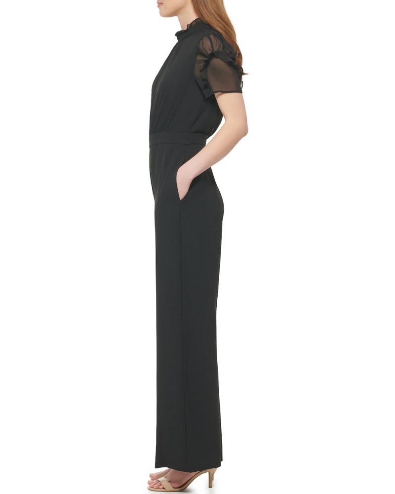 Vince Camuto Puff-Sleeve Kombineza Damske Čierne | LWAC-18972