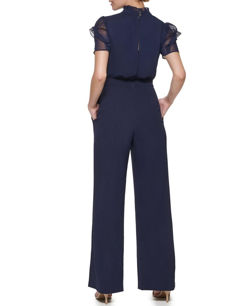 Vince Camuto Puff-Sleeve Kombineza Damske Námornícka Modrá | RUWV-05641