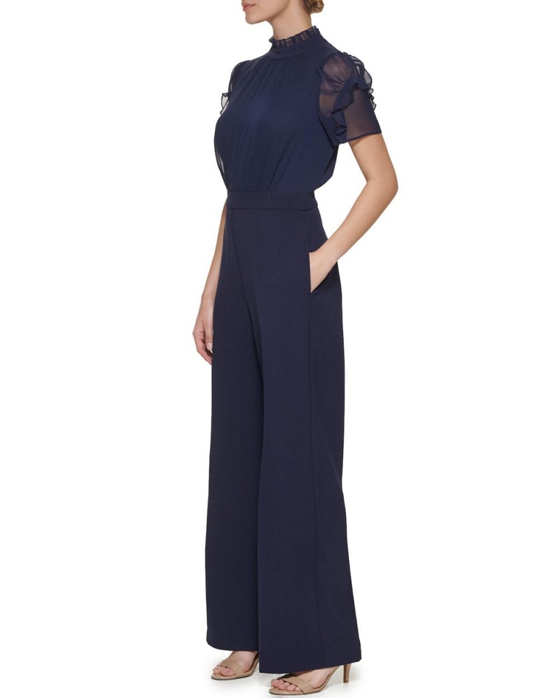 Vince Camuto Puff-Sleeve Kombineza Damske Námornícka Modrá | RUWV-05641