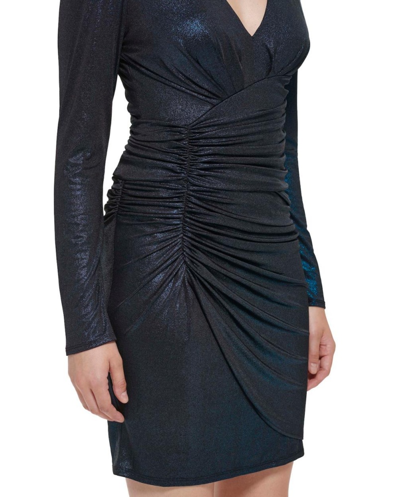 Vince Camuto Ruched Cocktail Saty Damske Modre | XLIE-38176