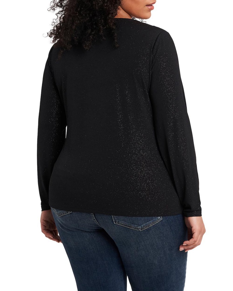 Vince Camuto Ruched Cutout Jersey (Plus Size) Topy Damske Čierne | VZEL-39170