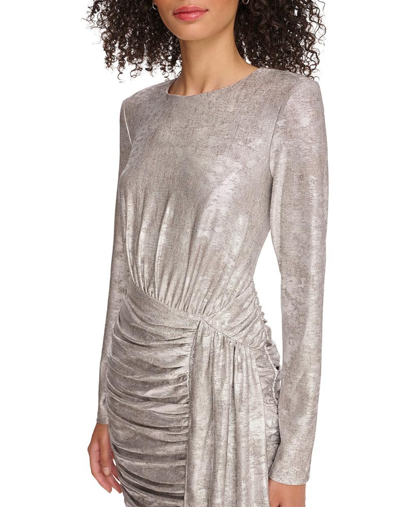 Vince Camuto Ruched Drape-Detail Saty Damske Strieborne | JUCD-04692
