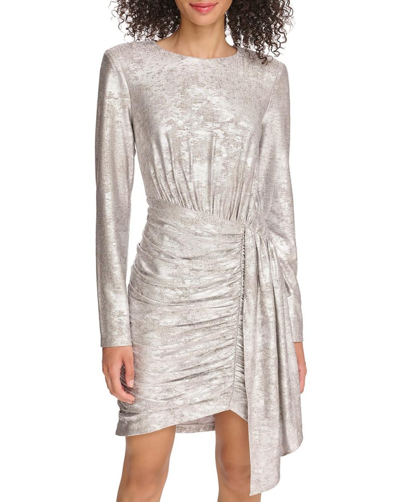 Vince Camuto Ruched Drape-Detail Saty Damske Strieborne | JUCD-04692