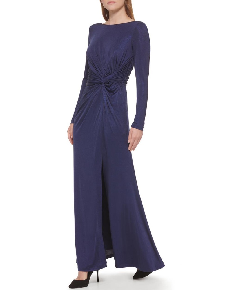 Vince Camuto Ruched Gown Maxi Šaty Damske Námornícka Modrá | WRKO-08369