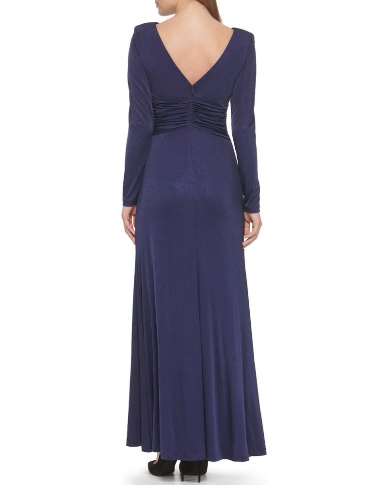 Vince Camuto Ruched Gown Maxi Šaty Damske Námornícka Modrá | WRKO-08369