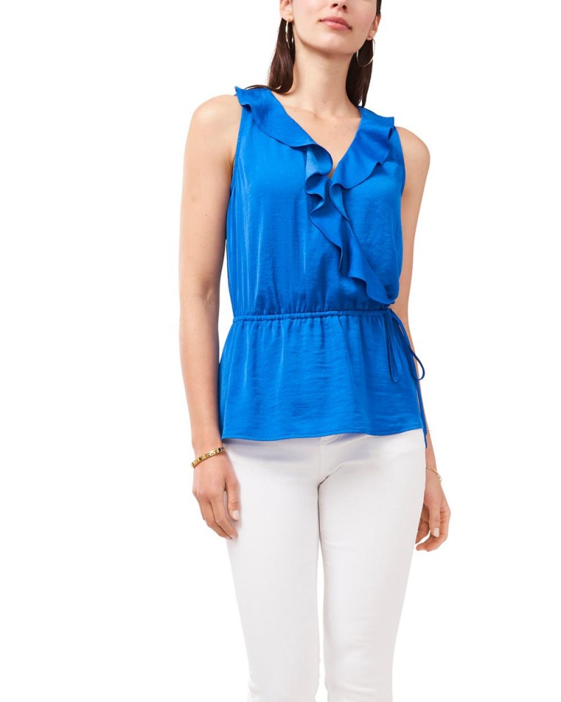 Vince Camuto Ruffle-Trimmed Peplum Topy Damske Modre | BATW-19782