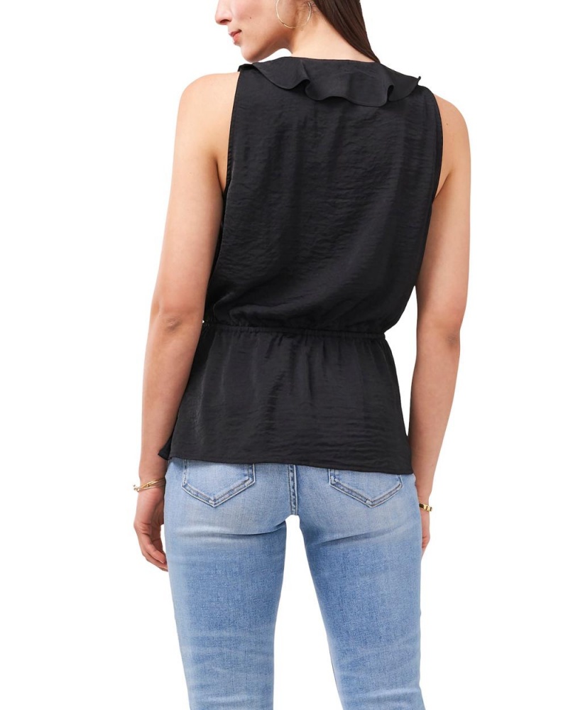 Vince Camuto Ruffle-Trimmed Peplum Topy Damske Čierne | TNDV-92467