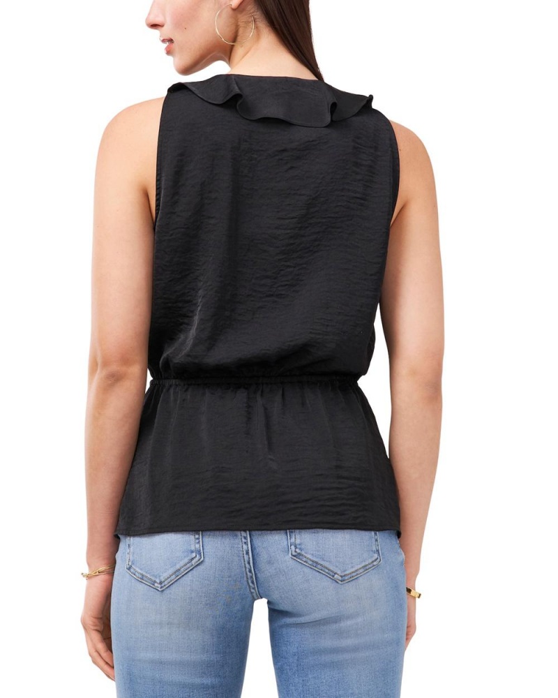 Vince Camuto Ruffle-Trimmed Peplum Topy Damske Čierne | TNDV-92467