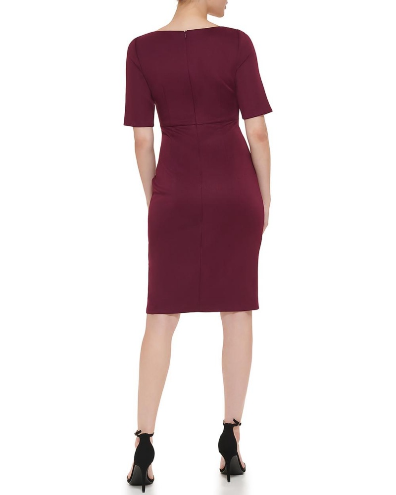 Vince Camuto Ruffled-Skirt Midi Šaty Damske Bordove | UZGP-12439