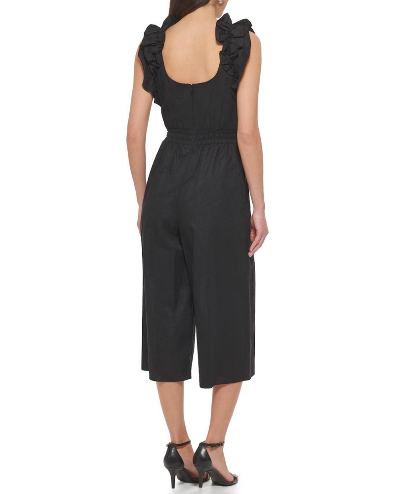 Vince Camuto Ruffled Cropped Kombineza Damske Čierne | SICT-60583
