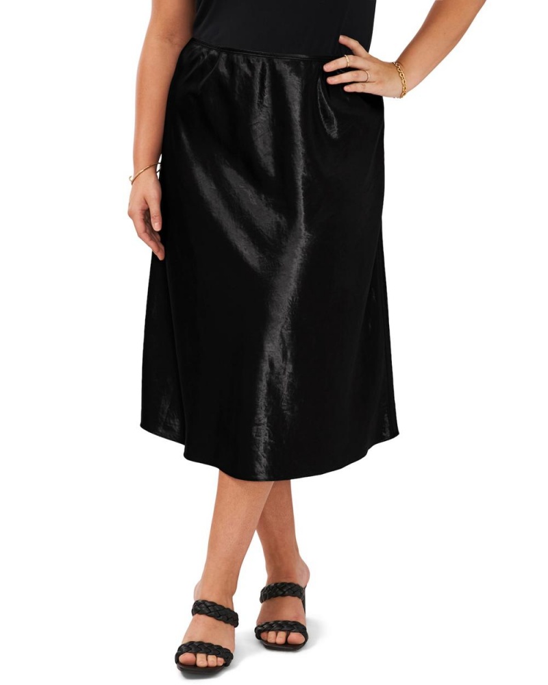 Vince Camuto Satin Midi (Plus Size) Sukne Damske Čierne | SDHU-73249
