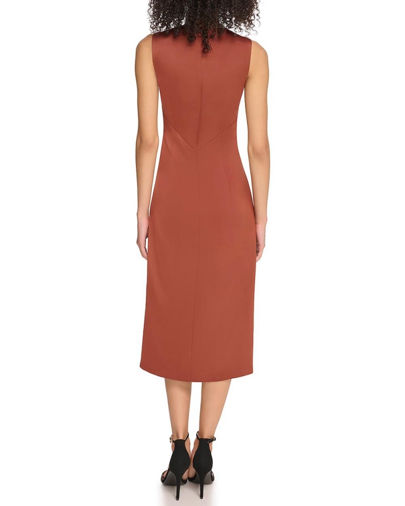 Vince Camuto Satin Ruched Ruffled Mini Šaty Damske Hnede | VSDQ-80324