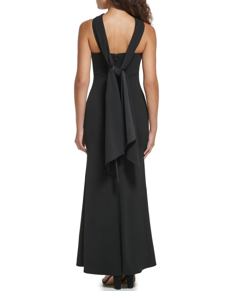 Vince Camuto Scarf-Detail Halter Gown Maxi Šaty Damske Čierne | XCDK-87096