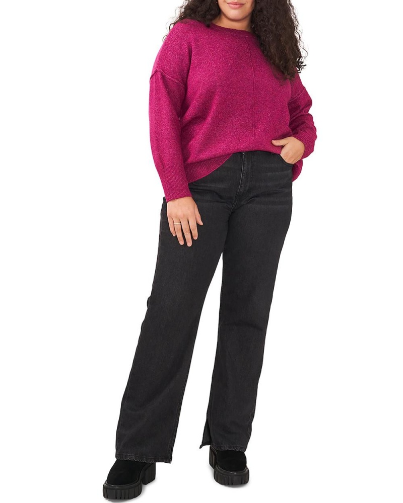 Vince Camuto Seamed Crewneck (Plus Size) Sveter Damske Nachový | FBXZ-90657