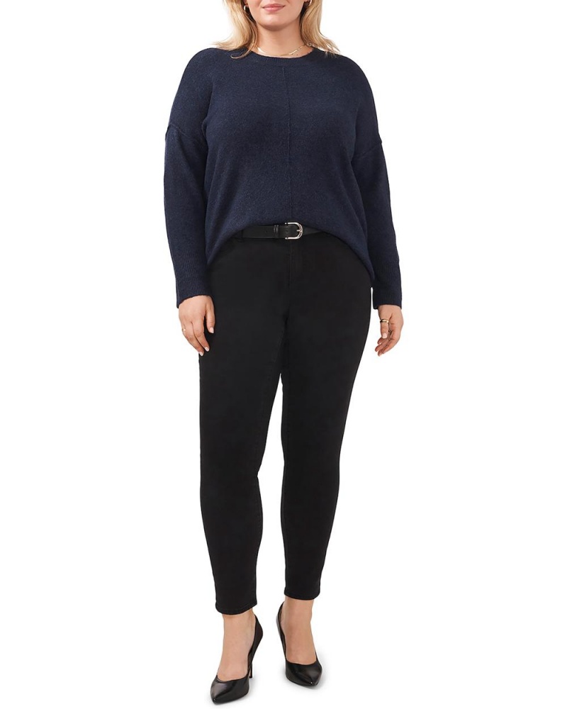 Vince Camuto Seamed Crewneck (Plus Size) Sveter Damske Modre | YSFQ-26073