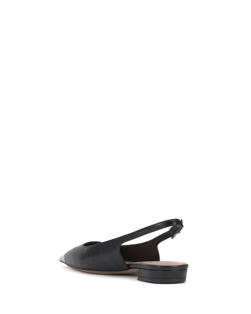 Vince Camuto Sellyn Slingback Obuv pre Ploche Nohy Damske Čierne Strieborne | LTUW-75286