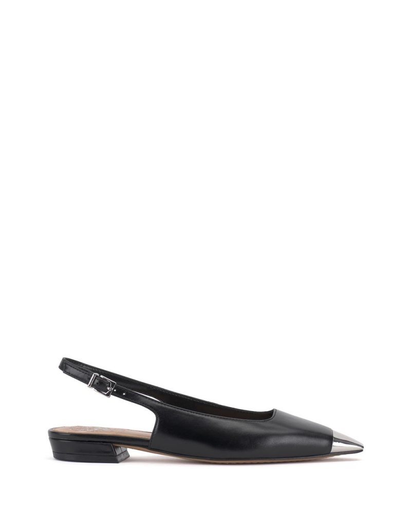 Vince Camuto Sellyn Slingback Obuv pre Ploche Nohy Damske Čierne Strieborne | LTUW-75286
