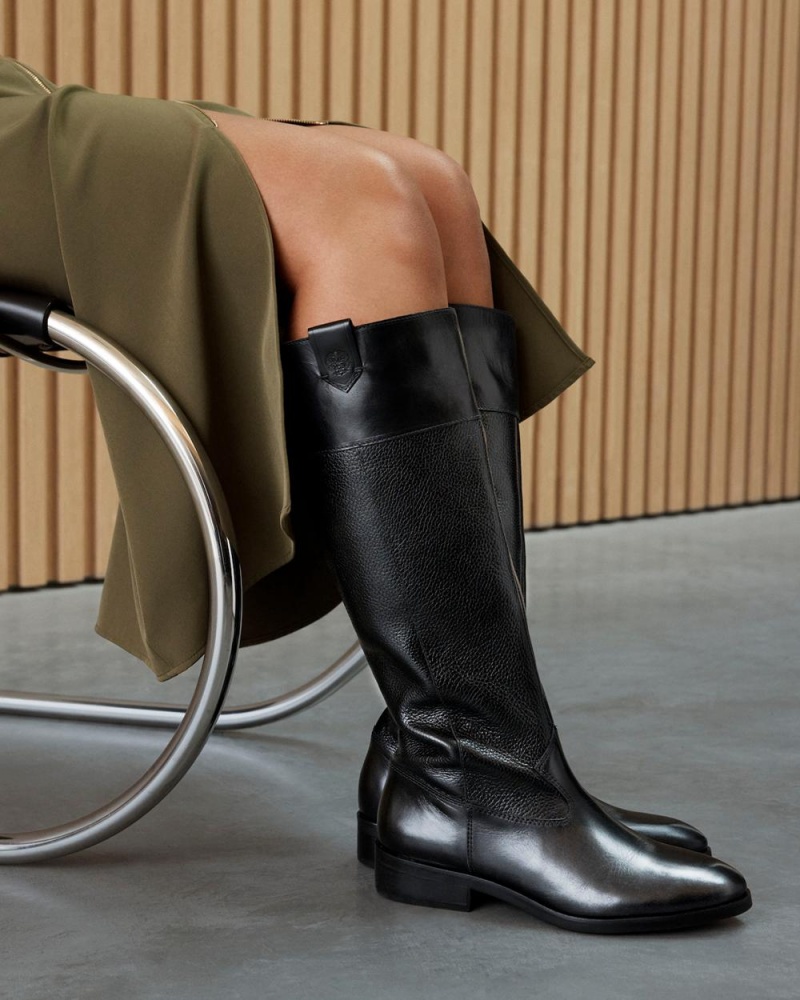 Vince Camuto Selpisa Siroke Topanky-Calf Vysoke Cizmy Damske Čierne | AJWC-56491