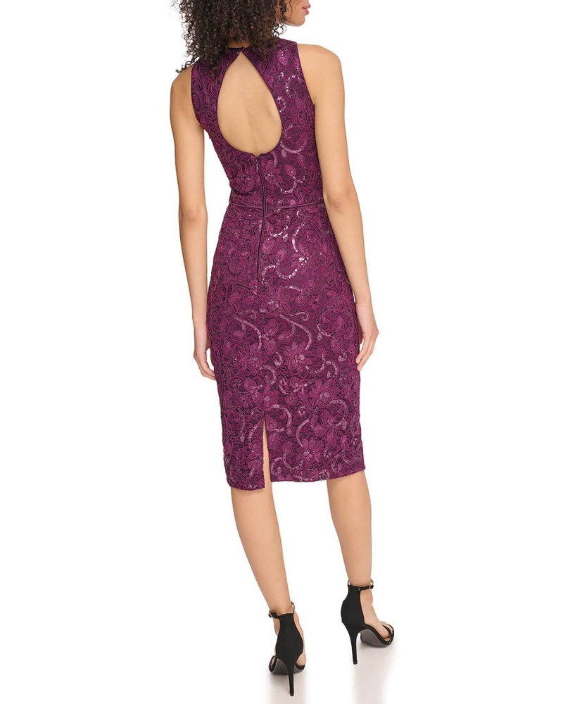 Vince Camuto Sequined Cipkovane Midi Šaty Damske Nachový | SOWC-36589